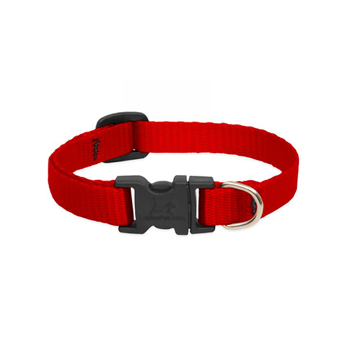 Lupine Basics Adjustable Collar for Dogs Red 1/2" x 8" to 12"