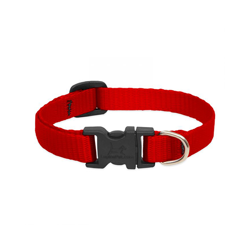 Lupine Basics Adjustable Collar for Dogs Red 1/2" x 10" to 16"