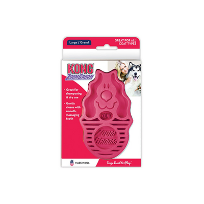Kong ZoomGroom Raspberry Large for Dogs