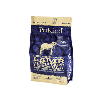 PetKind Tripe Dry Single Animal Protein Lamb & Lamb Tripe Formula Dry Dog Food 6 lb