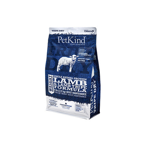 PetKind Tripe Dry Single Animal Protein Lamb & Lamb Tripe Weight Management Formula Dry Dog Food 6lb