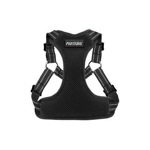 Muttluks BreezyVest Ultra Harness Strong Cat or Small Dog Harness Black Large