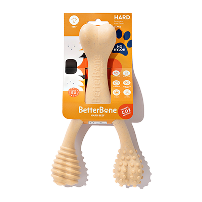BetterBone Hard Density Natural Beef Super Durable All-Natural Dog Chew for Strong & Aggressive Chewers Large