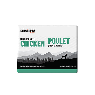 Iron Will Raw Basic Chicken Frozen Raw Pet Food for Dogs & Cats 6lb