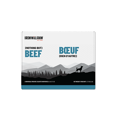 Iron Will Raw Basic Beef Frozen Raw Pet Food for Dogs & Cats 6lb