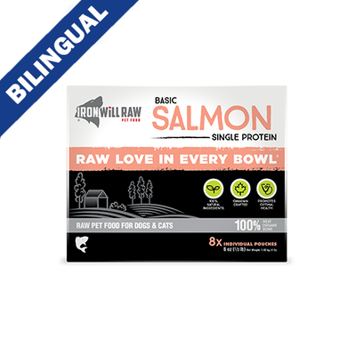 Iron Will Raw Basic Salmon Frozen Raw Pet Food for Dogs & Cats 4lb