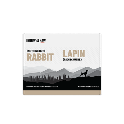 Iron Will Raw Basic Rabbit Frozen Raw Pet Food for Dogs & Cats 6lb