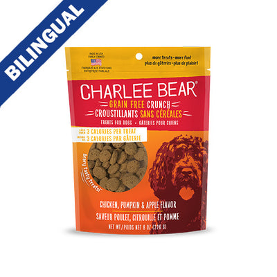 Charlee Bear Grain Free Crunch Chicken, Pumpkin & Apple Flavor Crunchy Dog Treats 8oz
