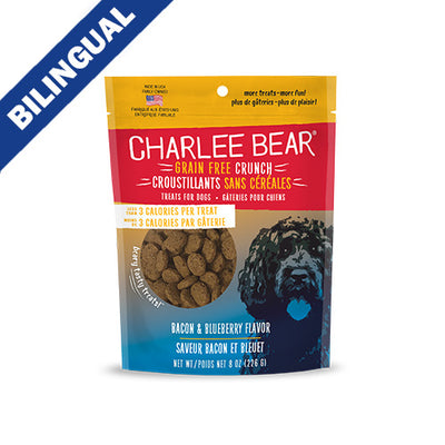 Charlee Bear Grain Free Crunch Bacon & Blueberry Flavor Crunchy Dog Treats 8oz