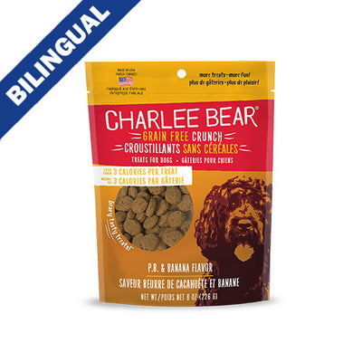 Charlee Bear Grain Free Crunch PB & Banana Flavor Crunchy Dog Treats 8oz
