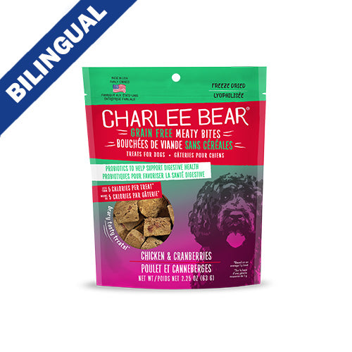 Charlee Bear Grain Free Meaty Bites Chicken & Cranberries Freeze Dried Dog Treats 2.25oz