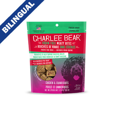Charlee Bear Grain Free Meaty Bites Chicken & Cranberries Freeze Dried Dog Treats 2.25oz