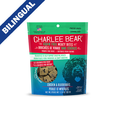 Charlee Bear Grain Free Meaty Bites Chicken & Blueberries Freeze Dried Dog Treat 2.25oz