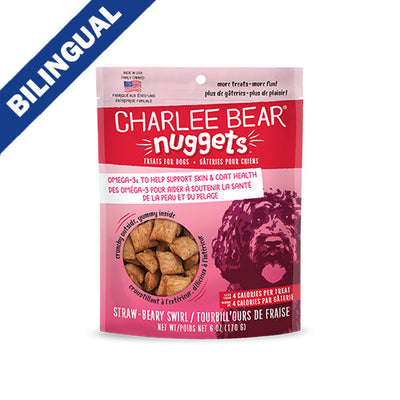 Charlee Bear Nuggets Straw-Beary Swirl Grain Free Dog Treat 6oz